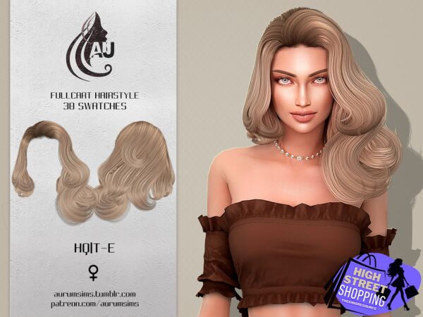 Chic Fullcart V2 Bangs Hairstyle 2 sims 4 cc fullcart v2 bangs hairstyle by aurumsims 2