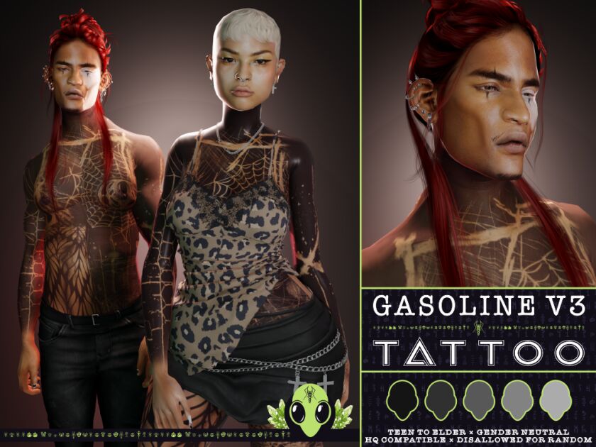 Gasoline V3 Tattoo Now Available! 1 Gasoline V3 Tattoo Now Available! Sims 4 CC