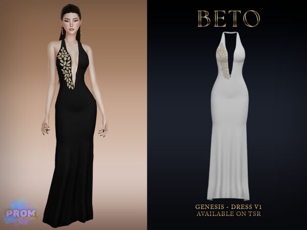 Genesis Dress V1 by Beto_Ae0 1 Genesis Dress V1 by Beto_Ae0 Sims 4 CC
