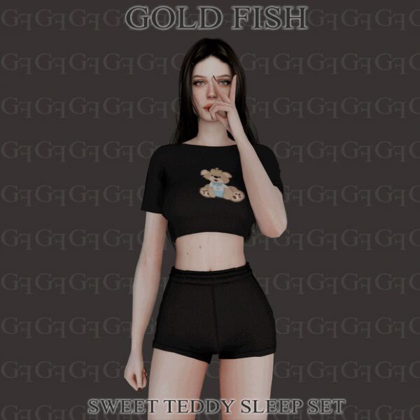 Goldfish Sweet Teddy Sleep Set 1 Goldfish Sweet Teddy Sleep Set Sims 4 CC