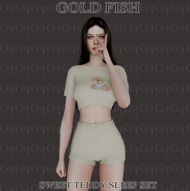 Goldfish Sweet Teddy Sleep Set 2 sims 4 cc goldfish sweet teddy sleep set 2