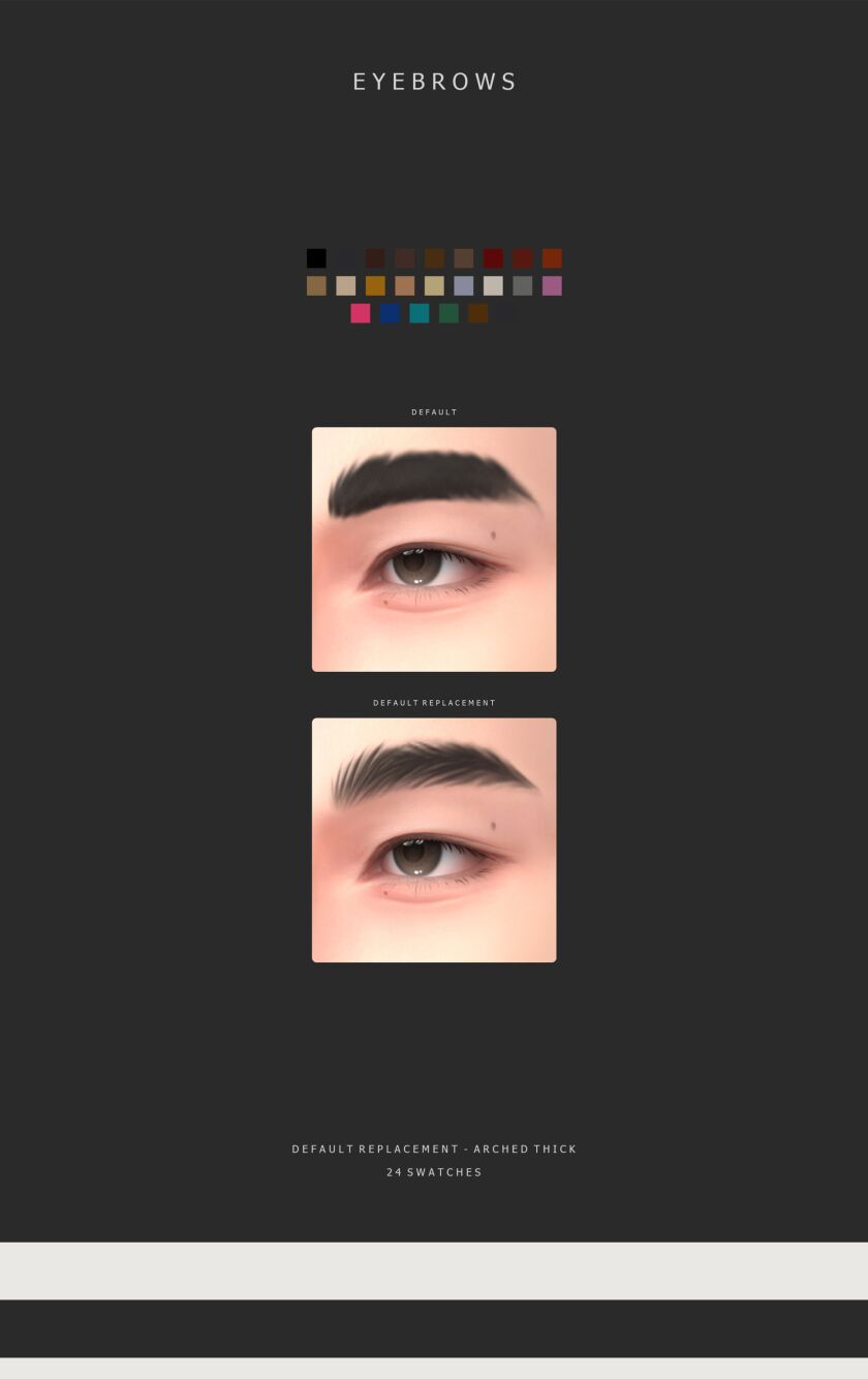 Gpme-Gold Eyebrows Default Replacement 3 sims 4 cc gpme gold eyebrows default replacement 2