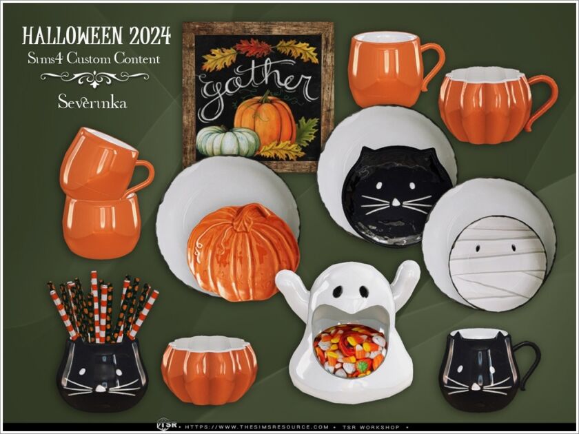 Spooktacular Halloween Kitchen Decor 2024 2 sims 4 cc halloween 2024 4