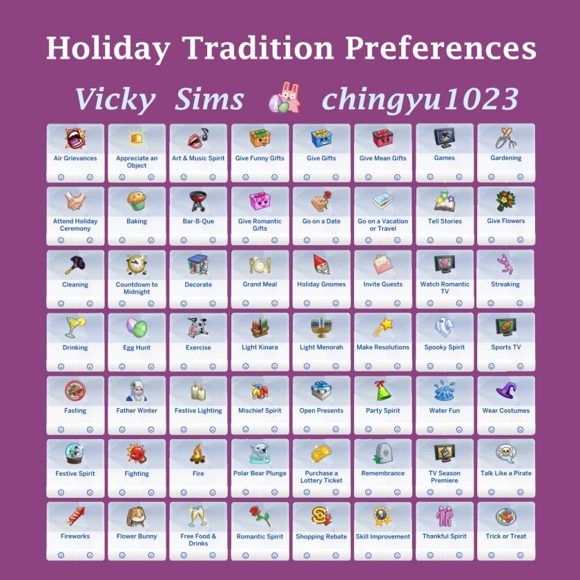 Custom Preferences for Holiday Traditions in Sims 1 Custom Preferences for Holiday Traditions in Sims Sims 4 CC