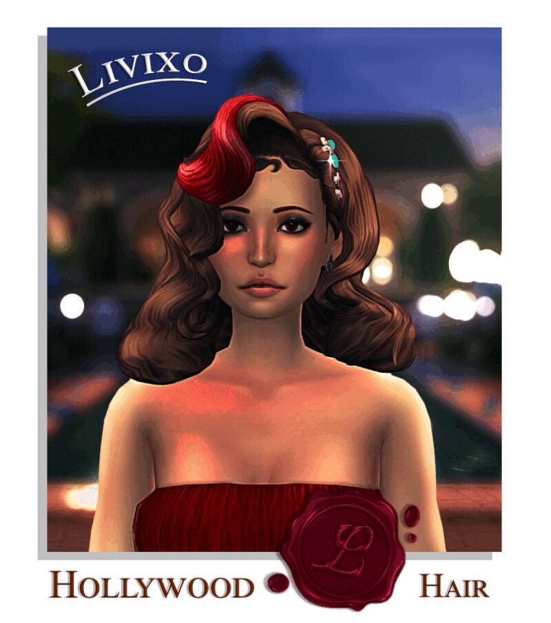 sims 4 cc hollywood hair by livixo 2
