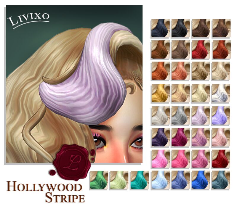 sims 4 cc hollywood hair by livixo 4