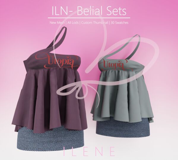 ILN. Belial Set: New Mesh Tops and Bottoms 1 ILN. Belial Set: New Mesh Tops and Bottoms Sims 4 CC