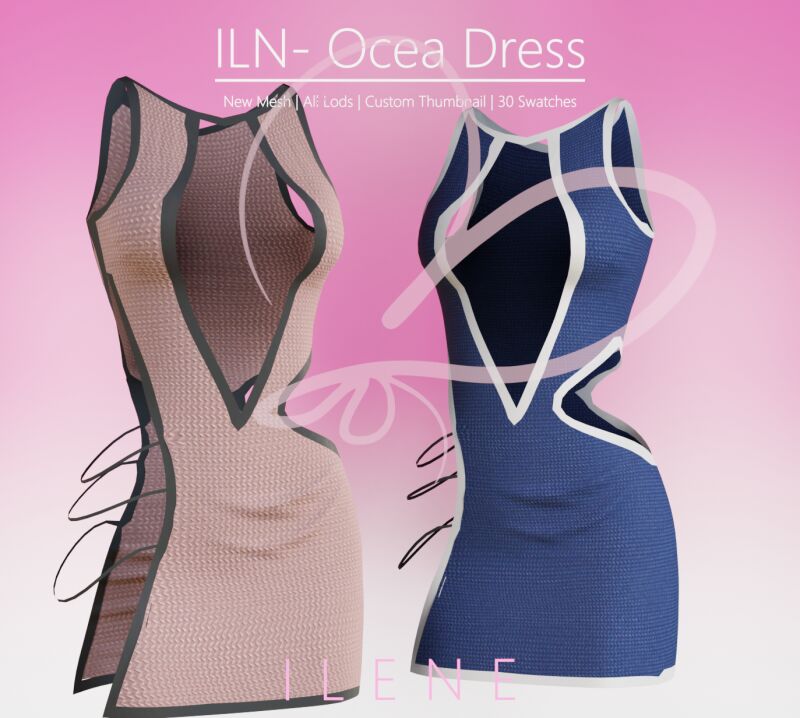 Stylish ILN. Ocea Dress by Ilenes4 3 sims 4 cc iln ocea dress by ilenes4 2