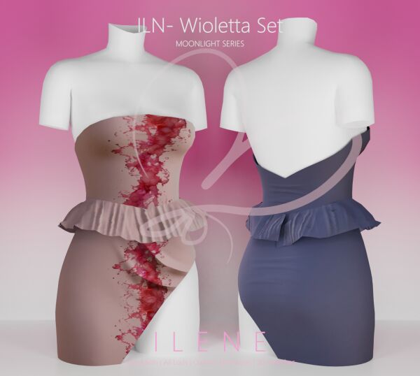 Stunning Wioletta Dress by ILENES4 1 Stunning Wioletta Dress by ILENES4 Sims 4 CC
