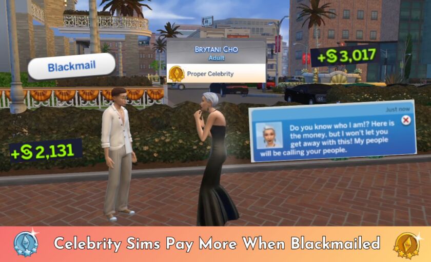 Increased Blackmail Payouts Mod for Sims 5 sims 4 cc increased blackmail payouts based on career and 2
