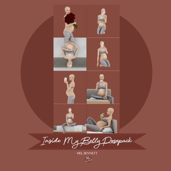 Inside My Belly Posepack 1 Inside My Belly Posepack Sims 4 CC