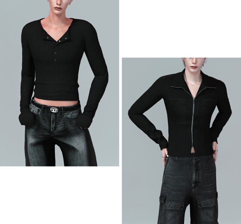 Iykyk Knit Top Set for Men 3 sims 4 cc iykyk knit top set by rona sims 2