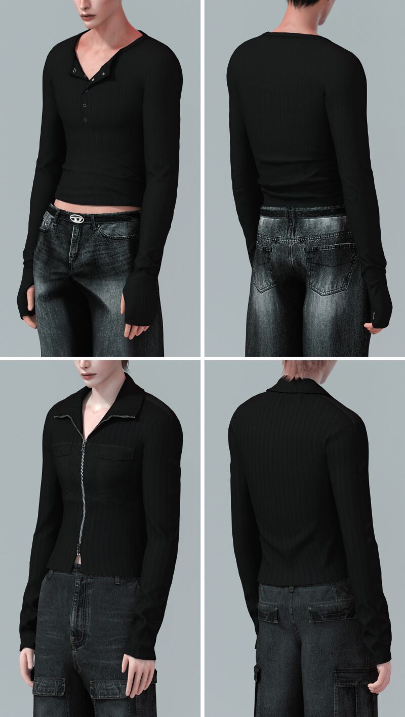 Iykyk Knit Top Set for Men 4 sims 4 cc iykyk knit top set by rona sims 3