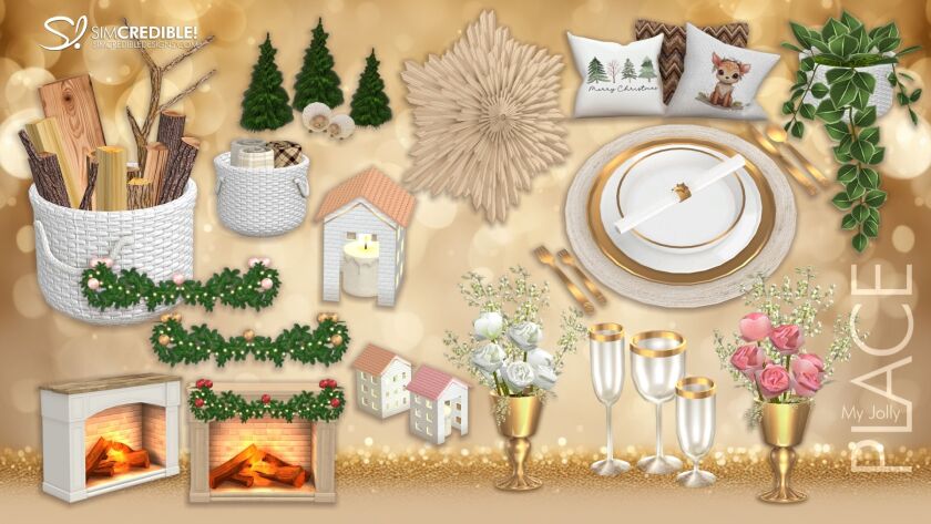 Create a Festive Dining Area with 'My Jolly Place' Collection 5 sims 4 cc jollyplace din 2
