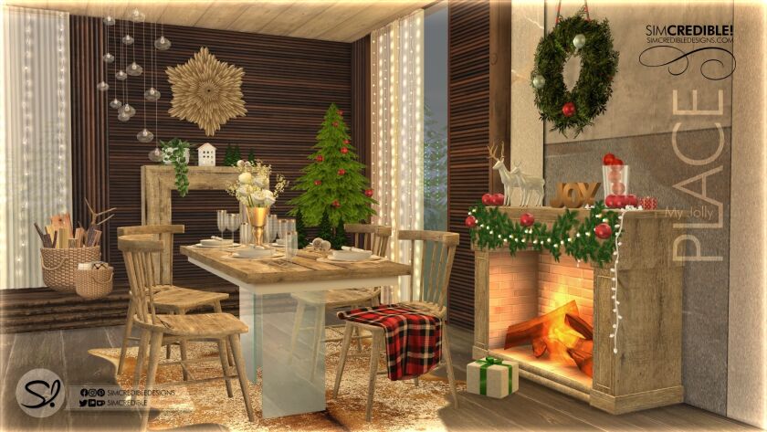 Create a Festive Dining Area with 'My Jolly Place' Collection 2 sims 4 cc jollyplace din 4