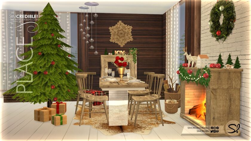 Create a Festive Dining Area with 'My Jolly Place' Collection 3 sims 4 cc jollyplace din 5