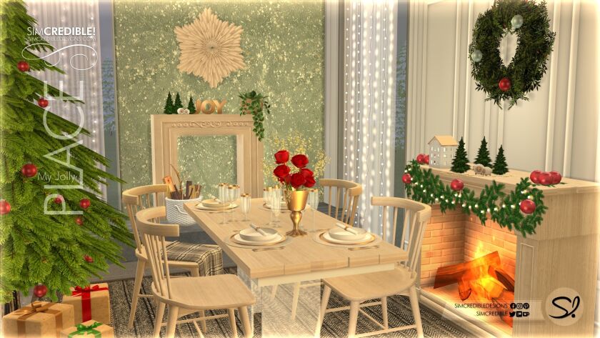 Create a Festive Dining Area with 'My Jolly Place' Collection 4 sims 4 cc jollyplace din 6