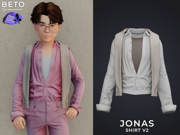 Jonas Shirt V2 - Child Version 1 Jonas Shirt V2 – Child Version Sims 4 CC