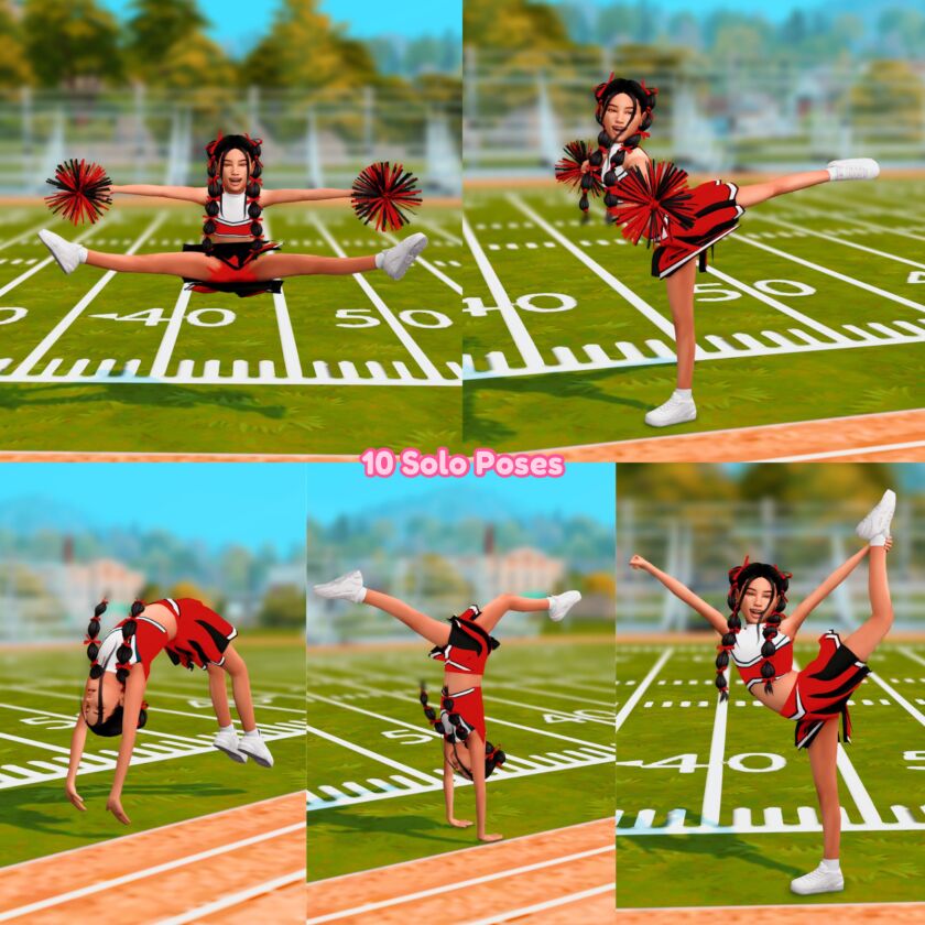 Fun Junior Cheer Posepack for Kids 4 sims 4 cc junior cheer posepack 2