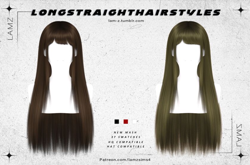 Stunning Long Straight Hairstyles with Bangs 2 sims 4 cc lamzlongstraighthairstyleswithbangs002f 003f ha 2