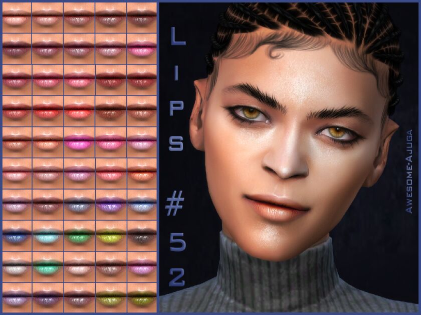 Lips #52 - Stunning Lip Colors for Females 1 Lips #52 – Stunning Lip Colors for Females Sims 4 CC