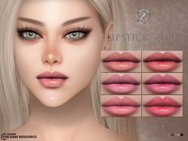 Lipstick Z606 by Zenx 1 Lipstick Z606 by Zenx Sims 4 CC