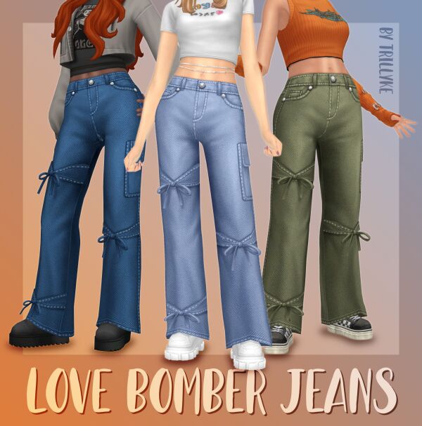 Love Bomber Jeans By Trillyke 1 Love Bomber Jeans By Trillyke Sims 4 CC