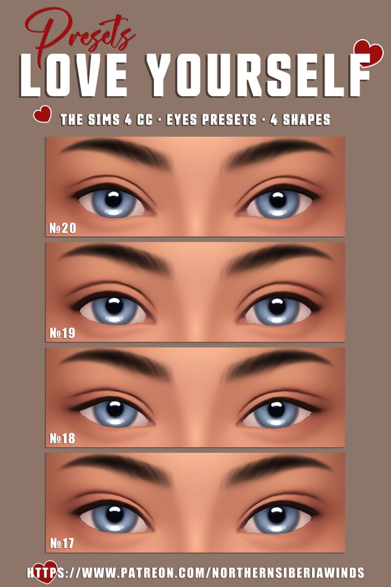Love Yourself: Presets Collection 5 sims 4 cc love yourself presets collection by northernsiberiawinds 4