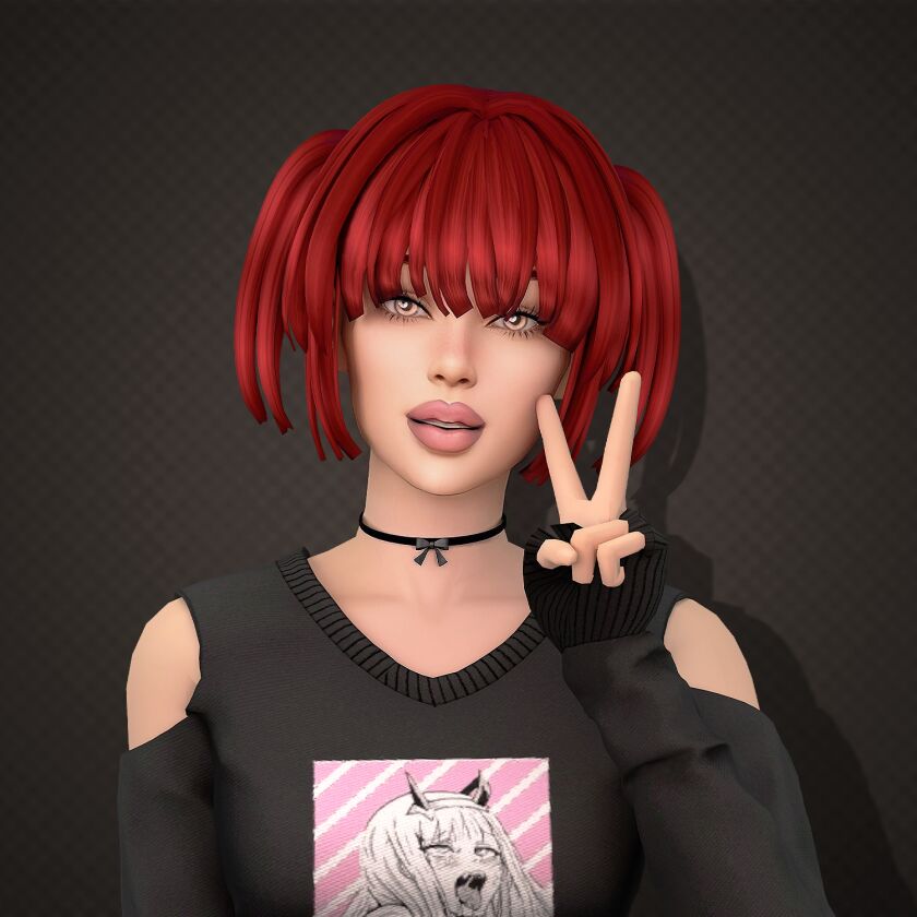 Mika Hairstyle - Free 1 Mika Hairstyle – Free Sims 4 CC