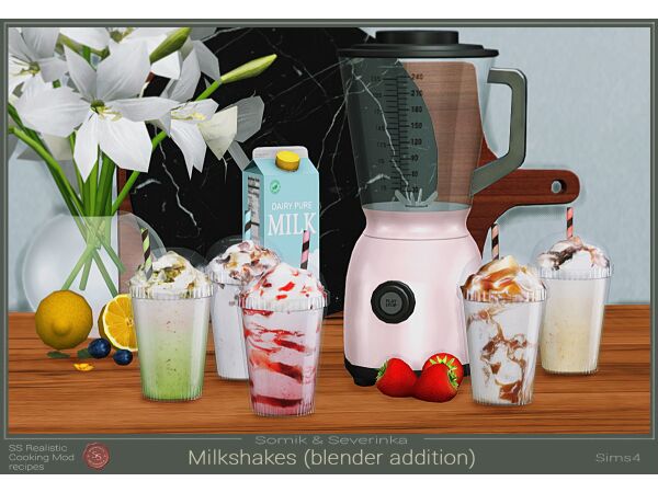 Delicious Milkshakes for Your Blender 1 Delicious Milkshakes for Your Blender Sims 4 CC