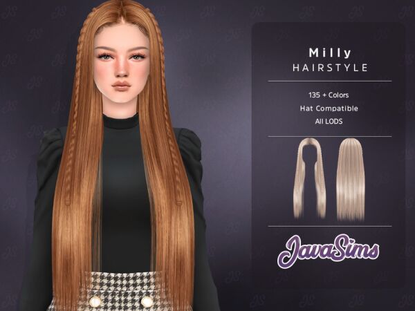 Milly Hairstyle by JavaSims 1 Milly Hairstyle by JavaSims Sims 4 CC