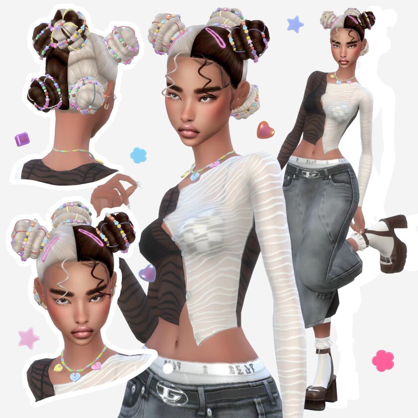 Mona Hairstyle and Accessories: Download Now 2 sims 4 cc mona hairstyle acessories download 2