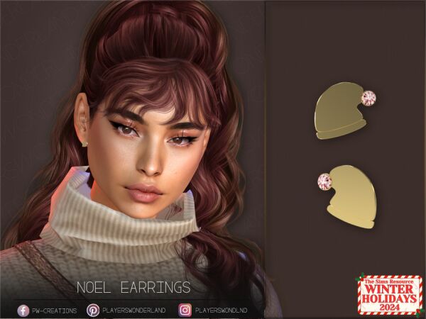 Noel Earrings: Perfect for Celebrations 1 Noel Earrings: Perfect for Celebrations Sims 4 CC