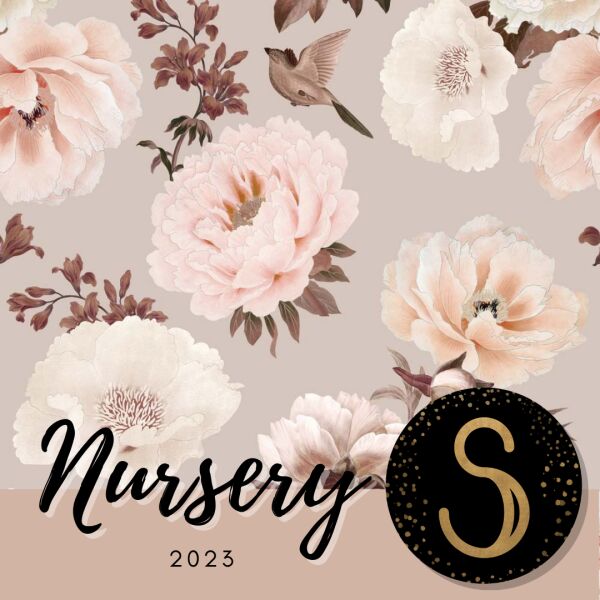 Charming Peonies and Birds Nursery Wallpapers 1 Charming Peonies and Birds Nursery Wallpapers Sims 4 CC