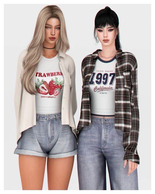 Oversized Shirt by Backtrackcc 1 Oversized Shirt by Backtrackcc Sims 4 CC