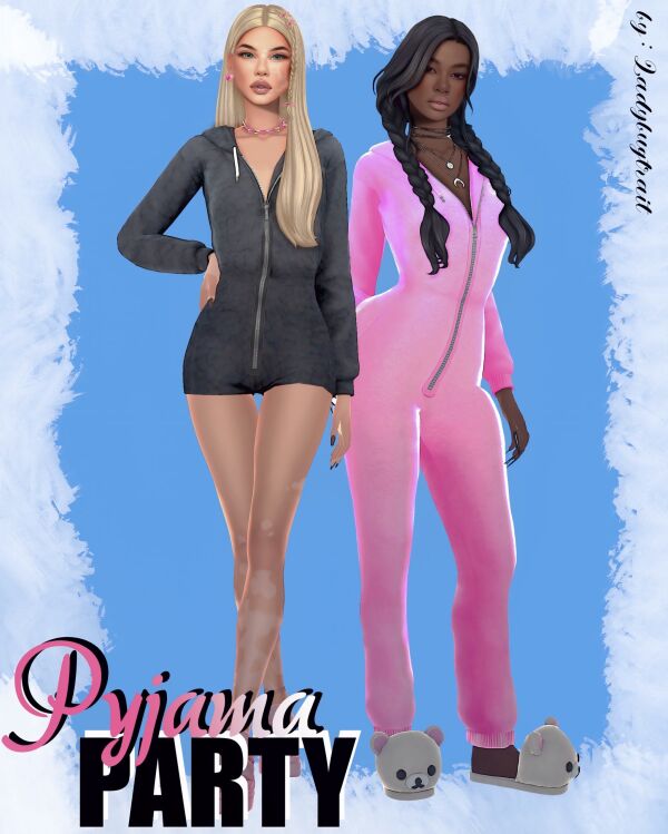Cozy Pyjama Party Set by Ladybugtrait 1 Cozy Pyjama Party Set by Ladybugtrait Sims 4 CC