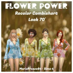 Vintage Combishort Recolor for City Living Sims 4 CC
