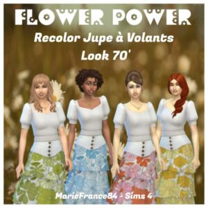 Vintage Ruffled Skirt Recolor Sims 4 CC