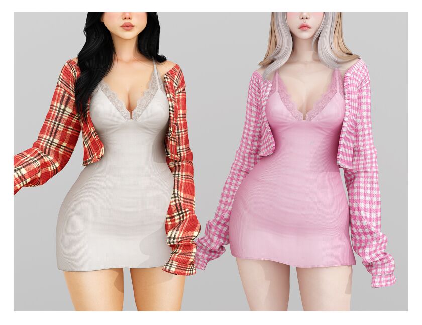 Sakura Mini Dress 1 Sakura Mini Dress Sims 4 CC
