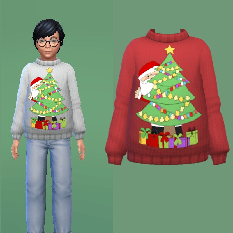Santa's Watching Boy's Sweater 2 sims 4 cc santas watching boys sweater by ecstatic payne79 2
