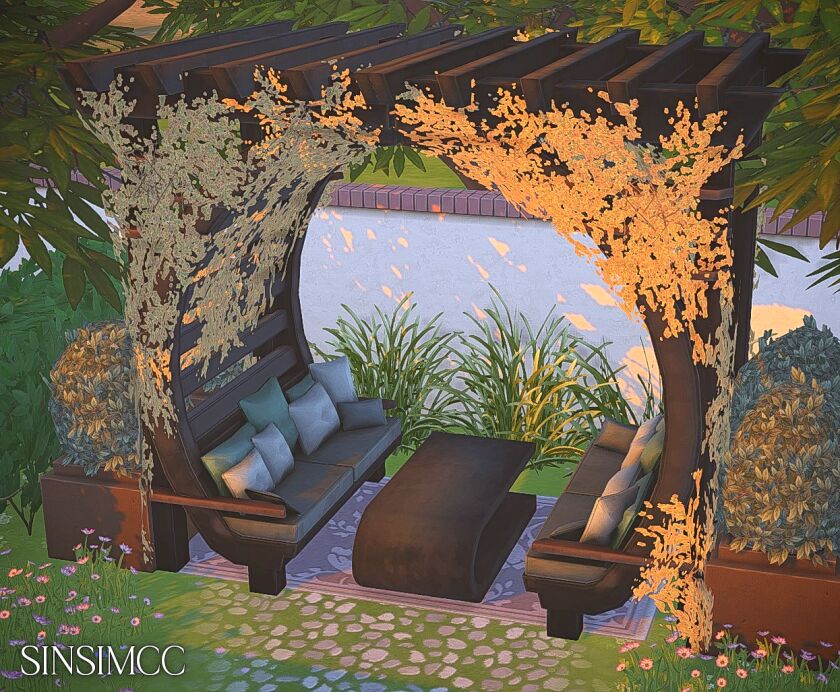 Stylish Serene CEE Bench with Ivy 1 Stylish Serene CEE Bench with Ivy Sims 4 CC