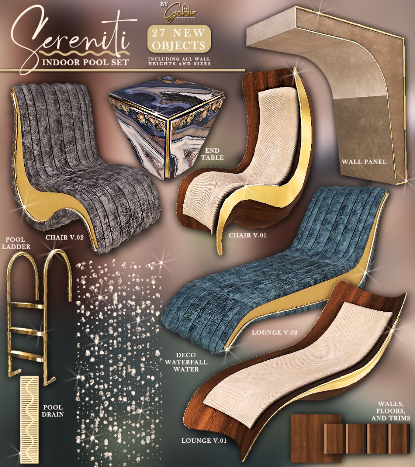 Sereniti Indoor Pool Set with Free Gift 16 sims 4 cc sereniti free gift 3