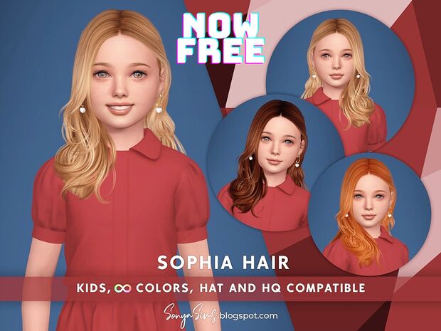 Sophia Hair by SonyaSims 2 sims 4 cc sophia hair by sonyasims 2