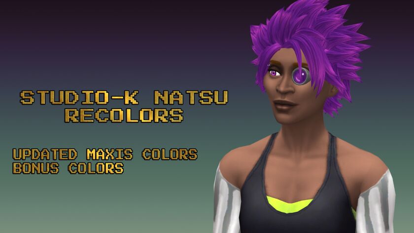 Natsu Hair Recolors by Studio K Creation 1 Natsu Hair Recolors by Studio K Creation Sims 4 CC