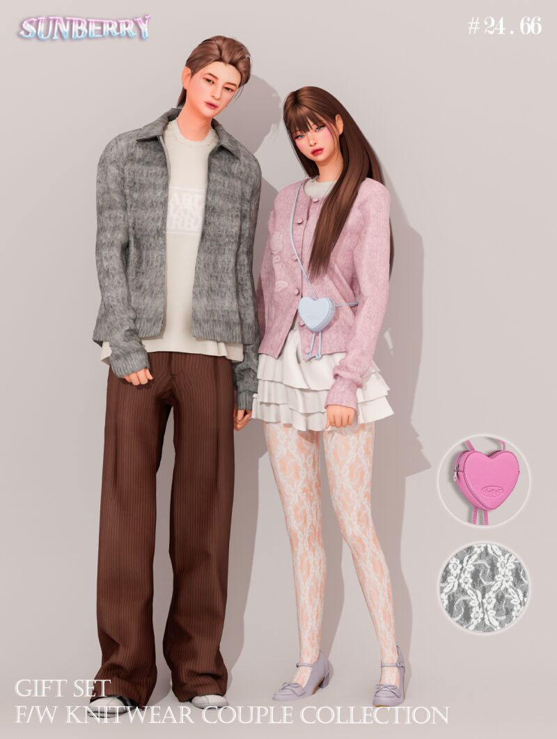Cozy Up with Sunberry's F/W Knitwear Couple Collection 4 sims 4 cc sunberry gift set f w knitwear couple collection 2