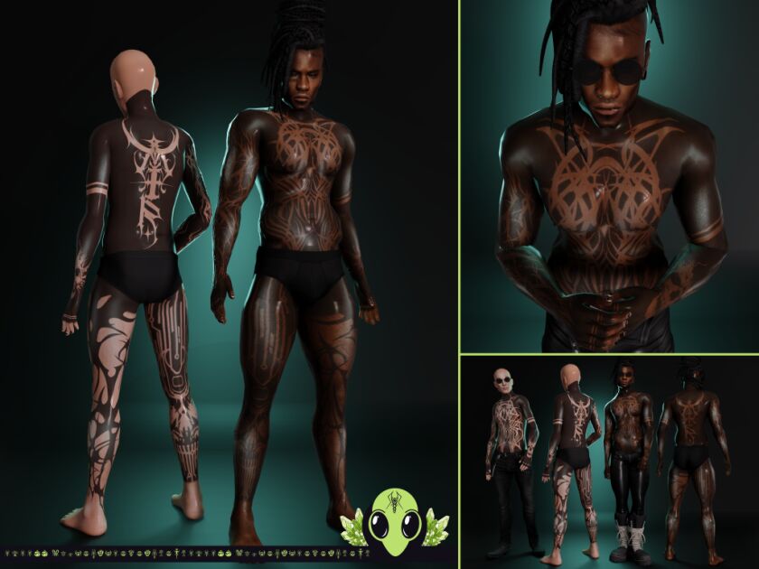 Tracked Tattoo - TSR Exclusive 6 sims 4 cc tracked tattoo tsr exclusive x1 colour x5 shades 2