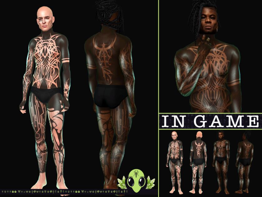 Tracked Tattoo - TSR Exclusive 4 sims 4 cc tracked tattoo tsr exclusive x1 colour x5 shades 3