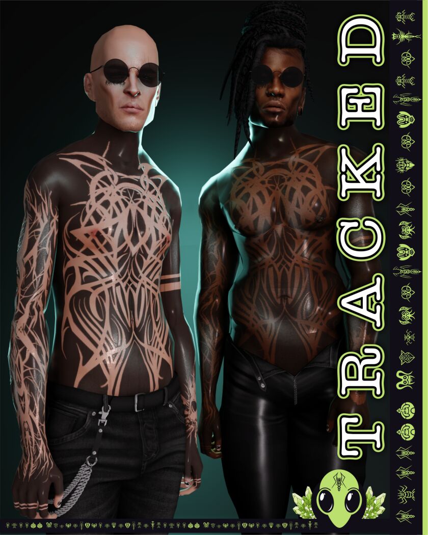 Tracked Tattoo - TSR Exclusive 3 sims 4 cc tracked tattoo tsr exclusive x1 colour x5 shades 5