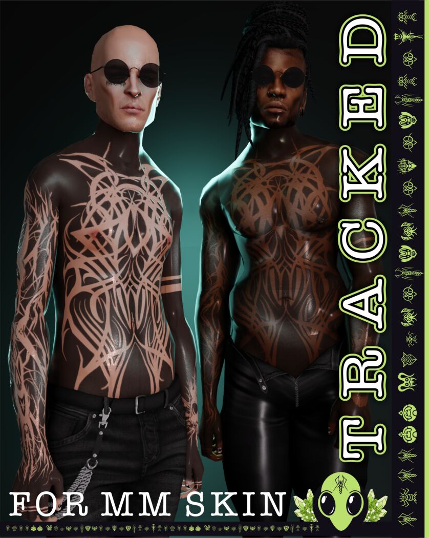 Tracked Tattoo - TSR Exclusive 2 sims 4 cc tracked tattoo tsr exclusive x1 colour x5 shades 6