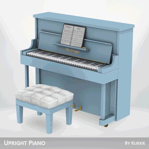 sims 4 cc upright piano by kliekie 2